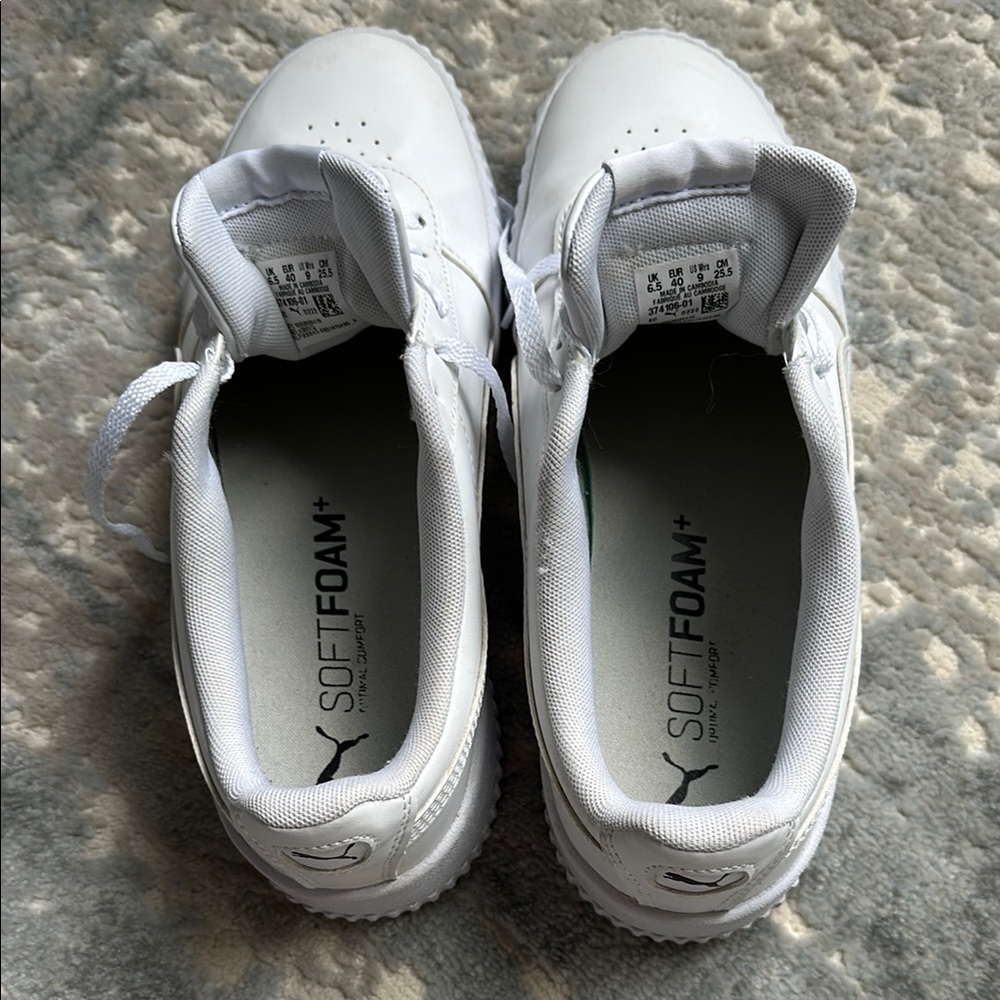 Puma Classic White Sneakers - Women's Size 9 - Picture 3 of 7